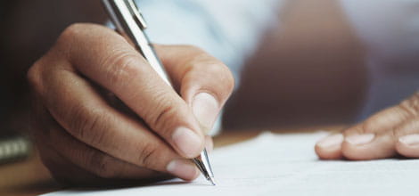 Doctor writing report